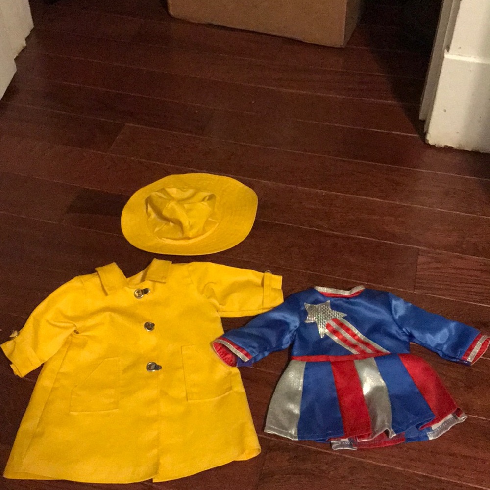 American girl Molly raincoat, hat, and dress TLC